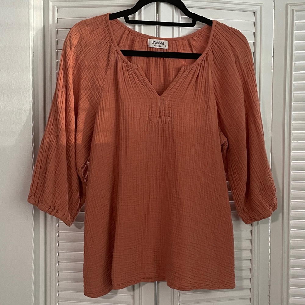 Sam & Lavi Terra Cotta Gauze Blouse